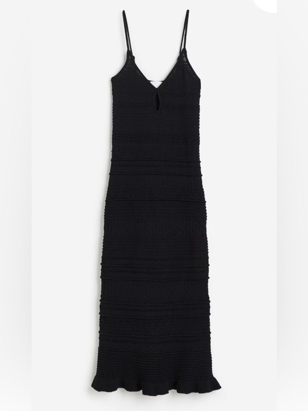 XS H&M CROCHET-LOOK DRESS BLACK